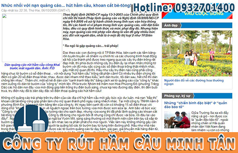 Cảnh b&aacute;o qu&yacute; kh&aacute;ch h&agrave;ng kh&ocirc;ng n&ecirc;n sử dụng dịch vụ h&uacute;t hầm cầu ở tr&ecirc;n trụ điện tường nh&agrave;.